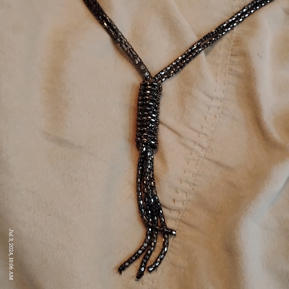 VINTAGE GUNPOWDER BRAIDED BOLO STYLE NECKLACE - Picture 5 of 5